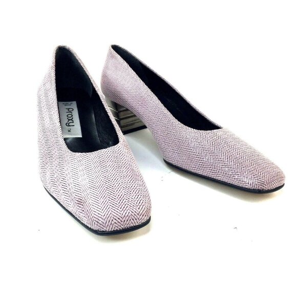 Proxy Womens Shoes sz 7.5M Pink Champaign Block Heel Made in Spain 34931 EUC - Picture 2 of 12